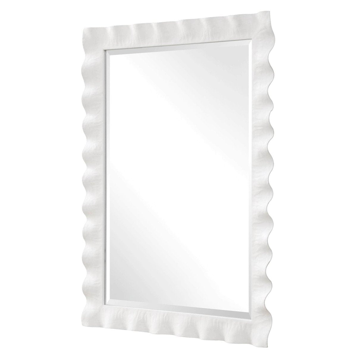 Haya White Scalloped Mirror - Uttermost - Other Mirrors by Modest Hut