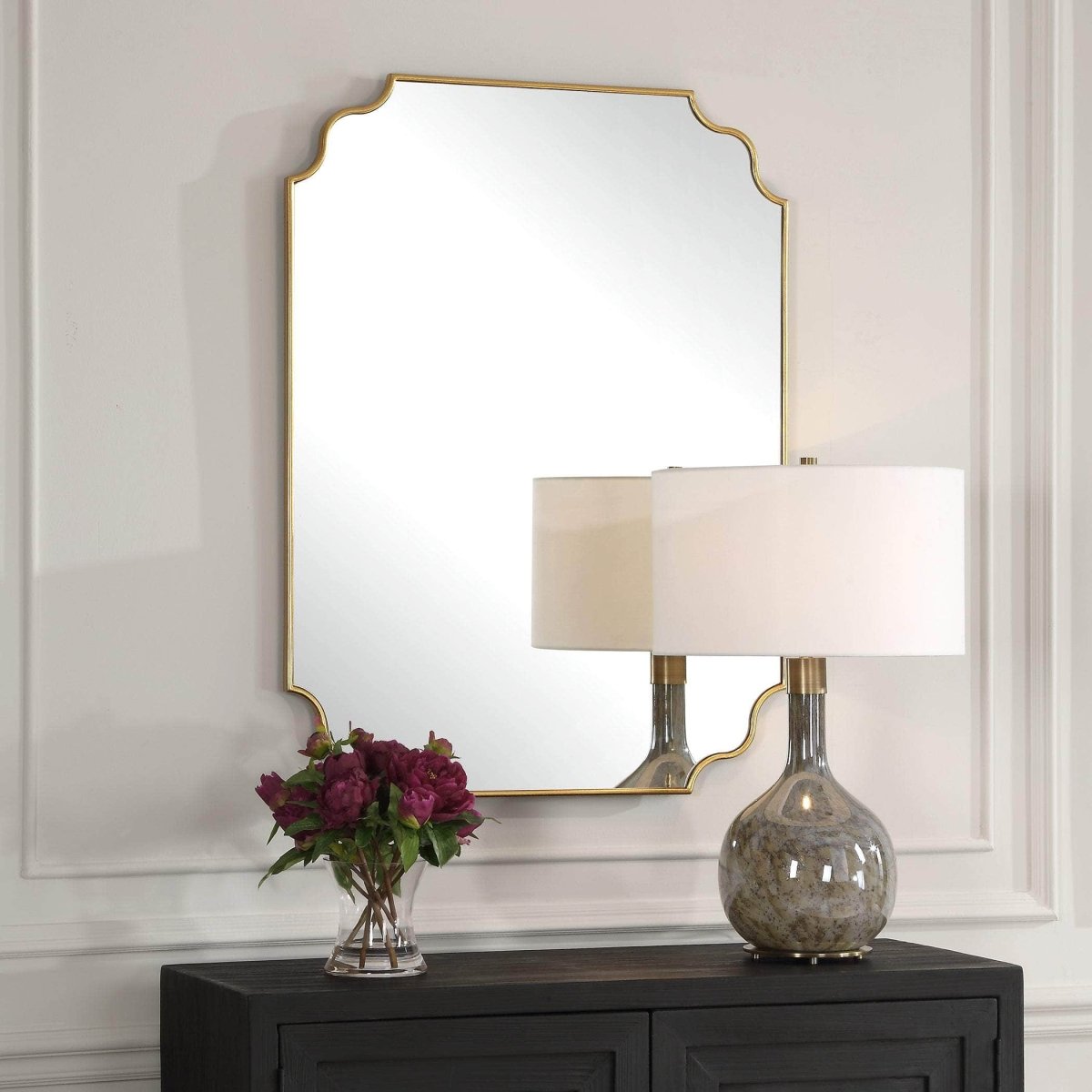 Lennyn Gold Vanity Mirror - Uttermost - Other Mirrors by Modest Hut