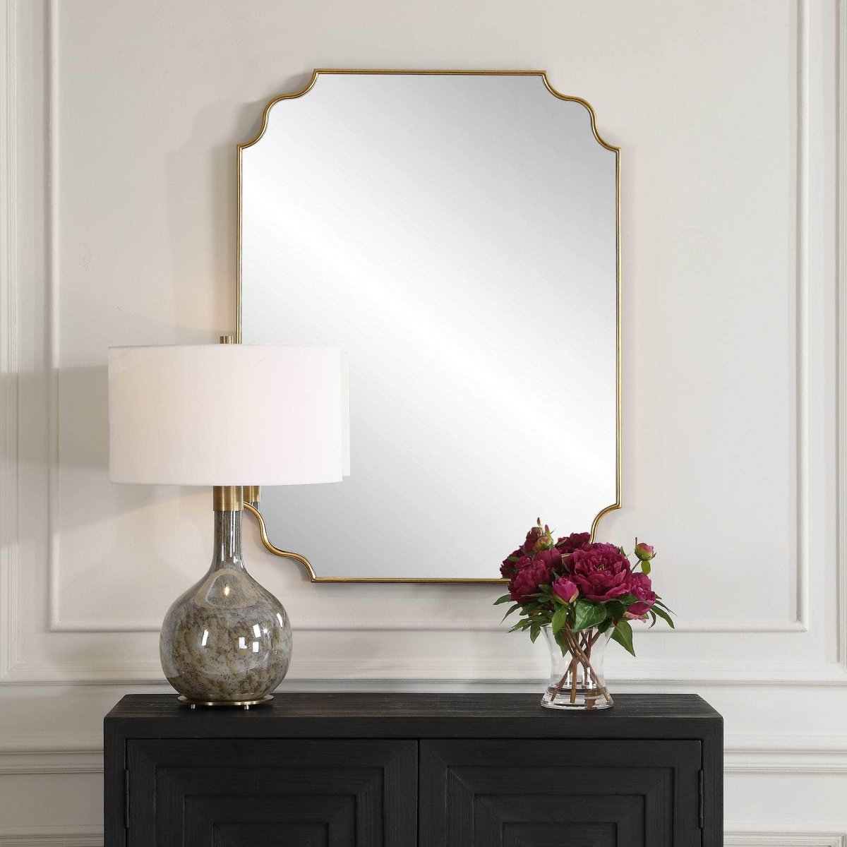 Lennyn Gold Vanity Mirror - Uttermost - Other Mirrors by Modest Hut