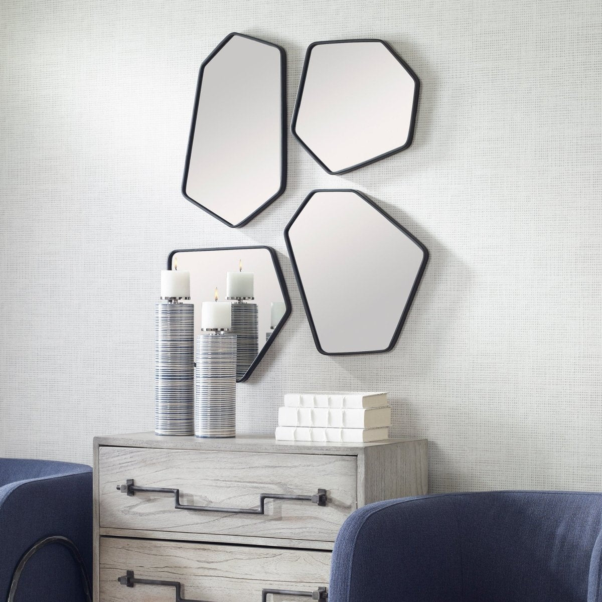 Linneah Black Mirrors, Set/4 - Uttermost - Other Mirrors by Modest Hut