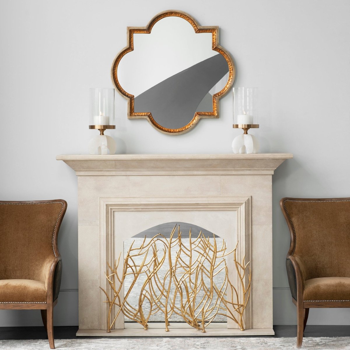 Lourosa Gold Mirror - Uttermost - Other Mirrors by Modest Hut