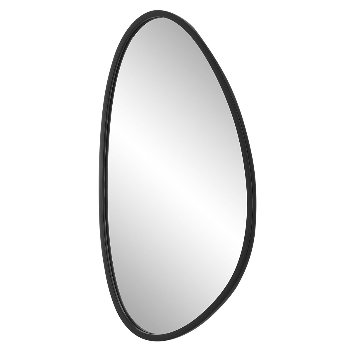 Matte Black Asymmetrical Frame Mirror - Uttermost - Other Mirrors by Modest Hut