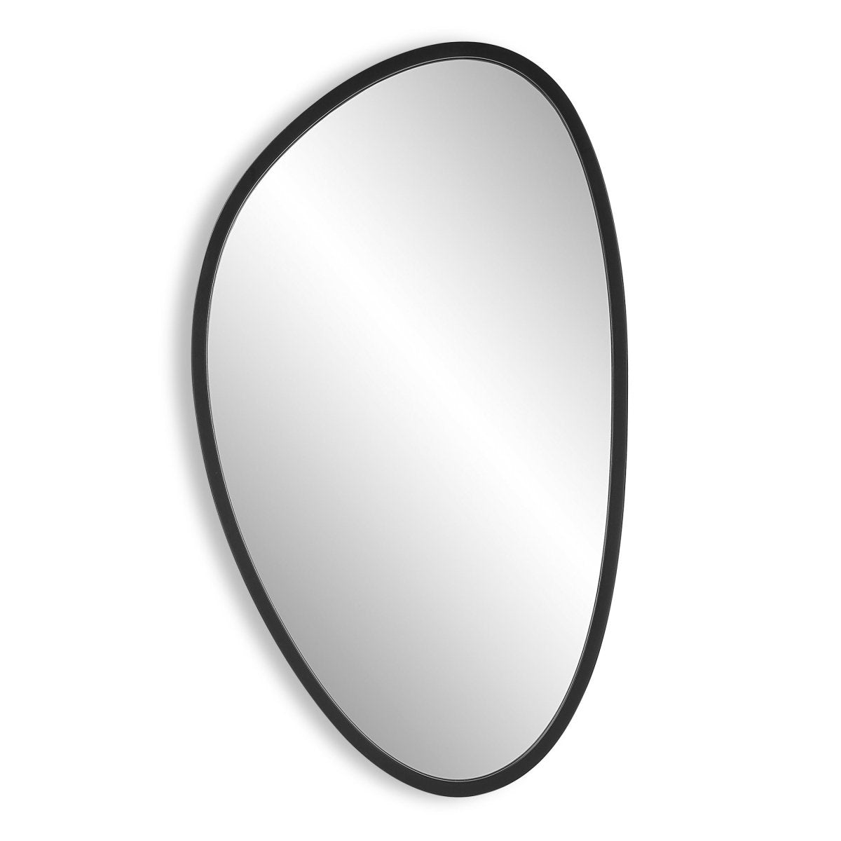 Matte Black Asymmetrical Frame Mirror - Uttermost - Other Mirrors by Modest Hut