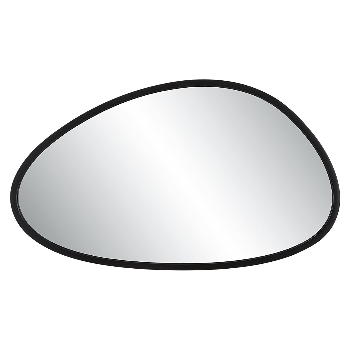 Matte Black Asymmetrical Frame Mirror - Uttermost - Other Mirrors by Modest Hut