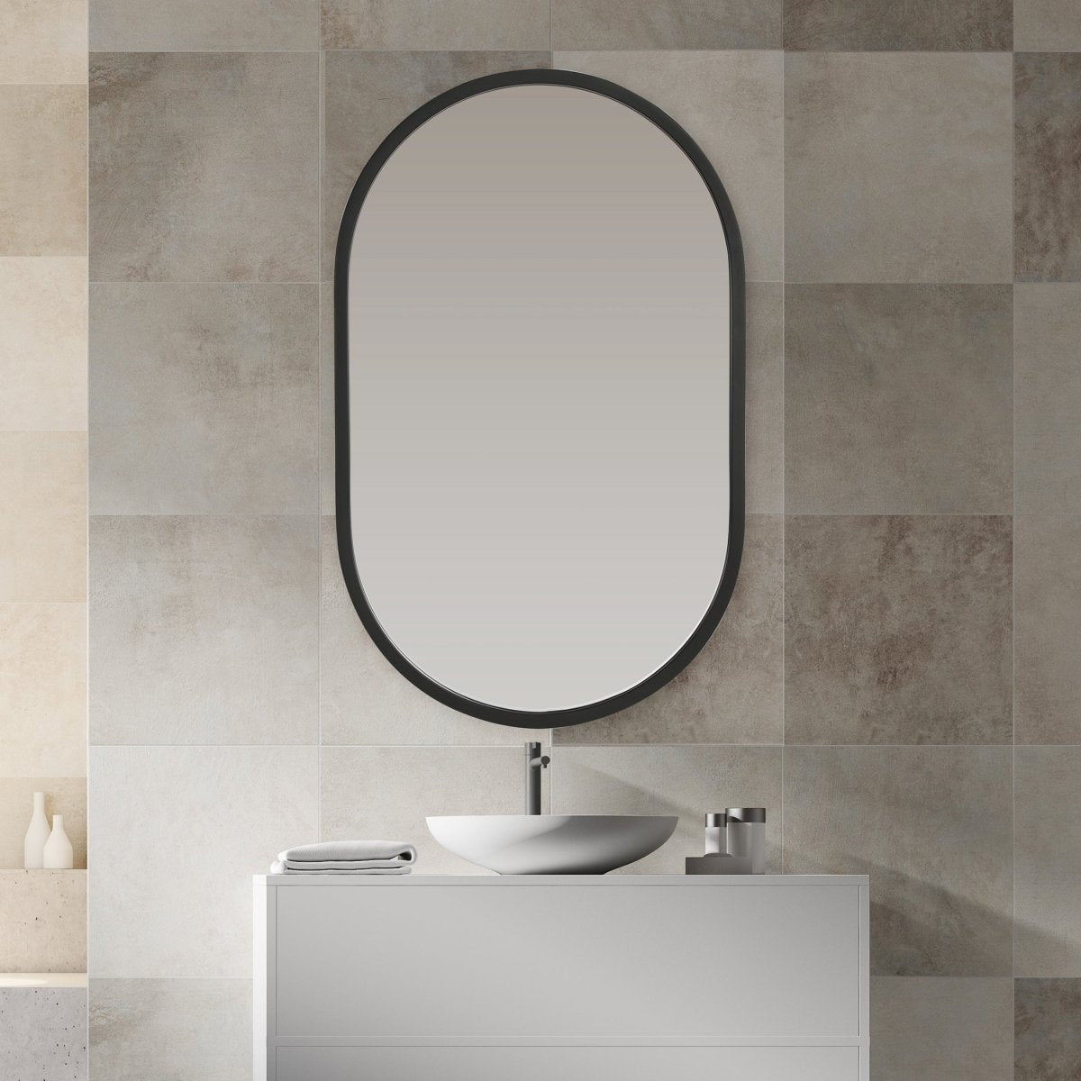 Matte Black Engineered Polymer Modern Frame Mirror - Uttermost - Other Mirrors by Modest Hut