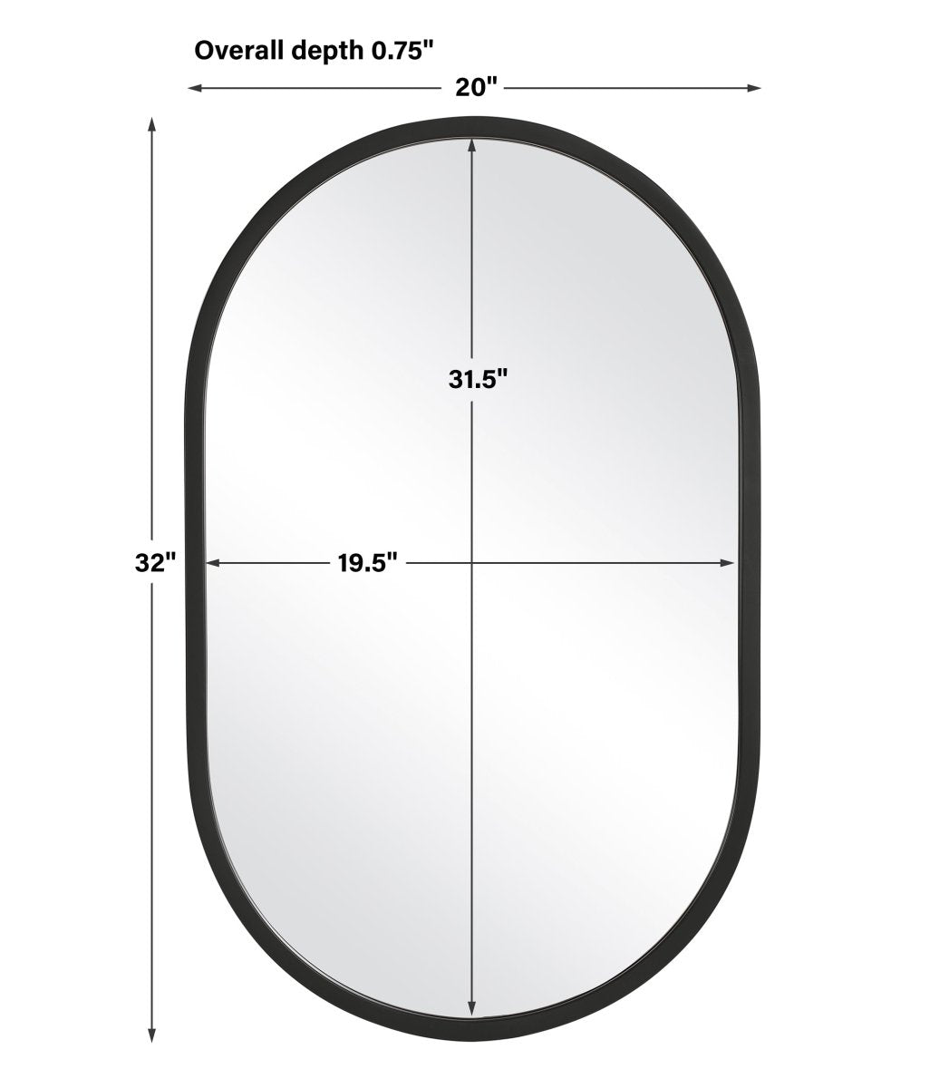 Matte Black Engineered Polymer Modern Frame Mirror - Uttermost - Other Mirrors by Modest Hut