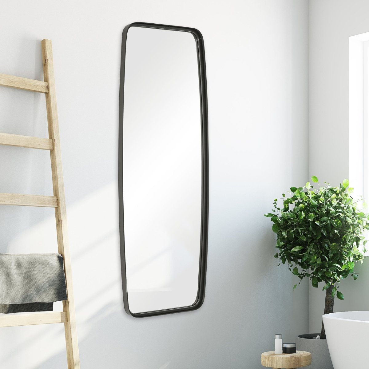 Matte Black Wide Band Metal Frame Mirror - Uttermost - Other Mirrors by Modest Hut