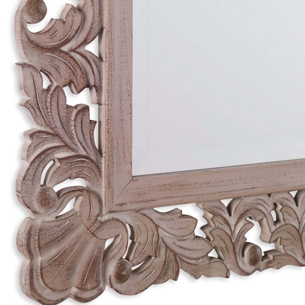 Natural Finish Ornate Scroll Frame Mirror - Uttermost - Other Mirrors by Modest Hut