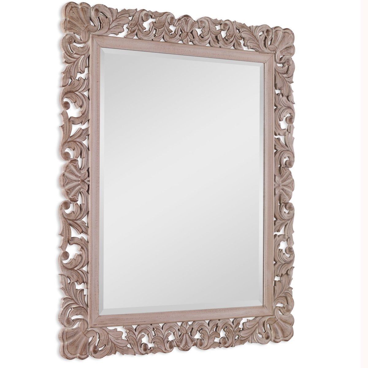 Natural Finish Ornate Scroll Frame Mirror - Uttermost - Other Mirrors by Modest Hut