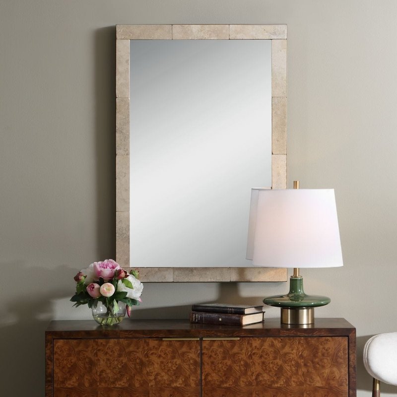 Pave Mirror styled in a room setting