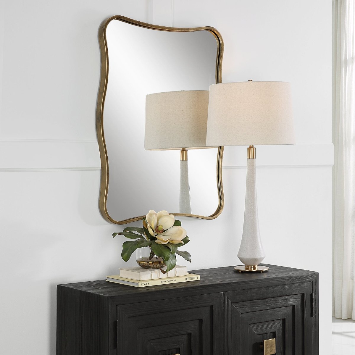 Pavia Curvy Vanity Mirror - Uttermost - Other Mirrors by Modest Hut