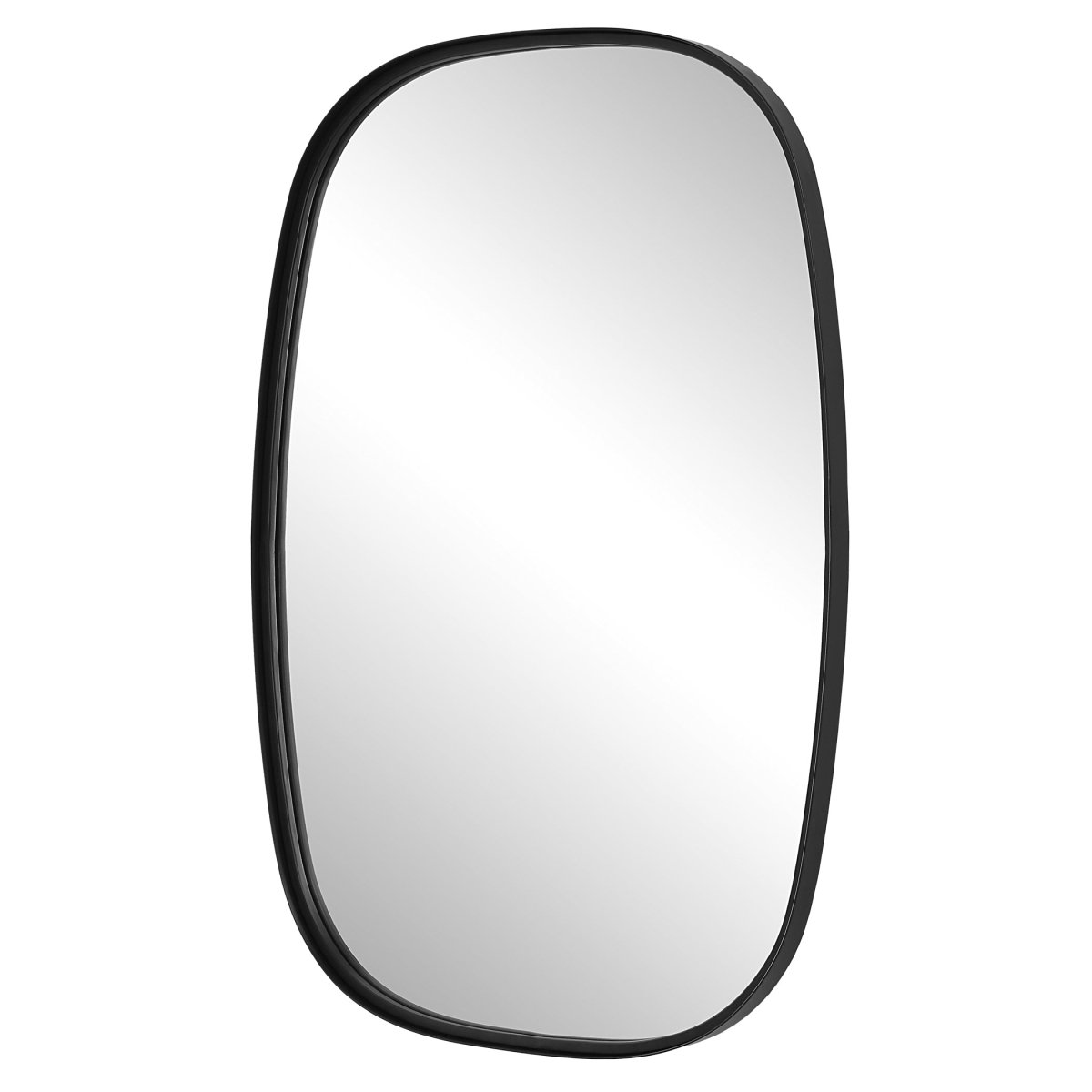 Satin Black Radius Corner Mirror - Uttermost - Other Mirrors by Modest Hut