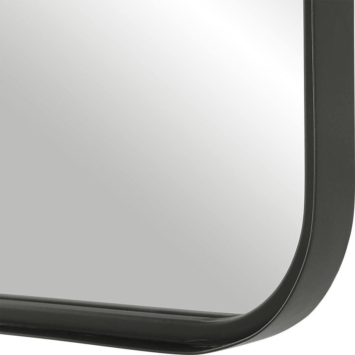 Satin Black Rounded Corner Metal Frame Mirror Set - Uttermost - Other Mirrors by Modest Hut