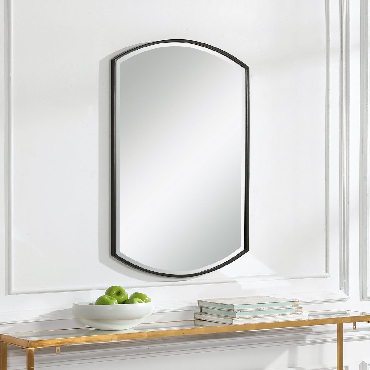 Shield Shaped Iron Mirror - Uttermost - Other Mirrors by Modest Hut