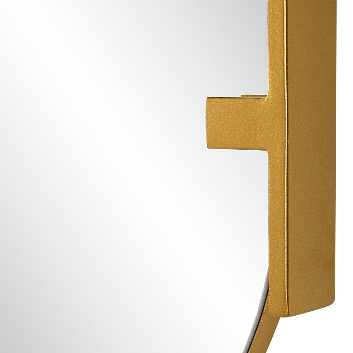 Soft Gold Pill Shaped Frameless Mirror with Metal Strips - Uttermost - Other Mirrors by Modest Hut