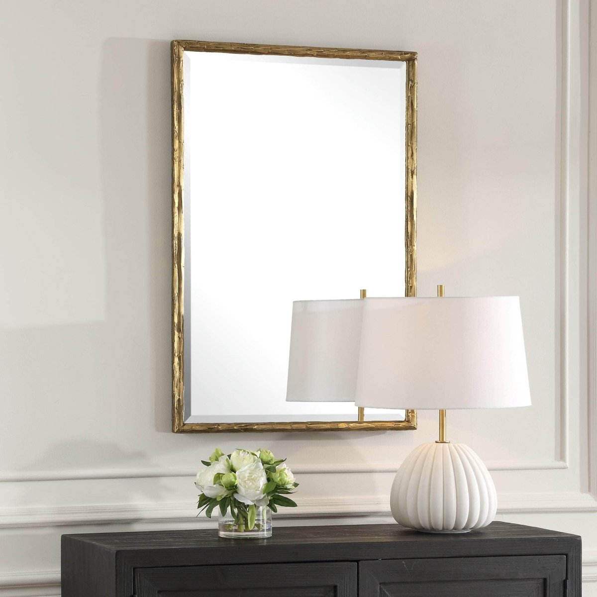 Sutton Gold Vanity Mirror - Uttermost - Other Mirrors by Modest Hut