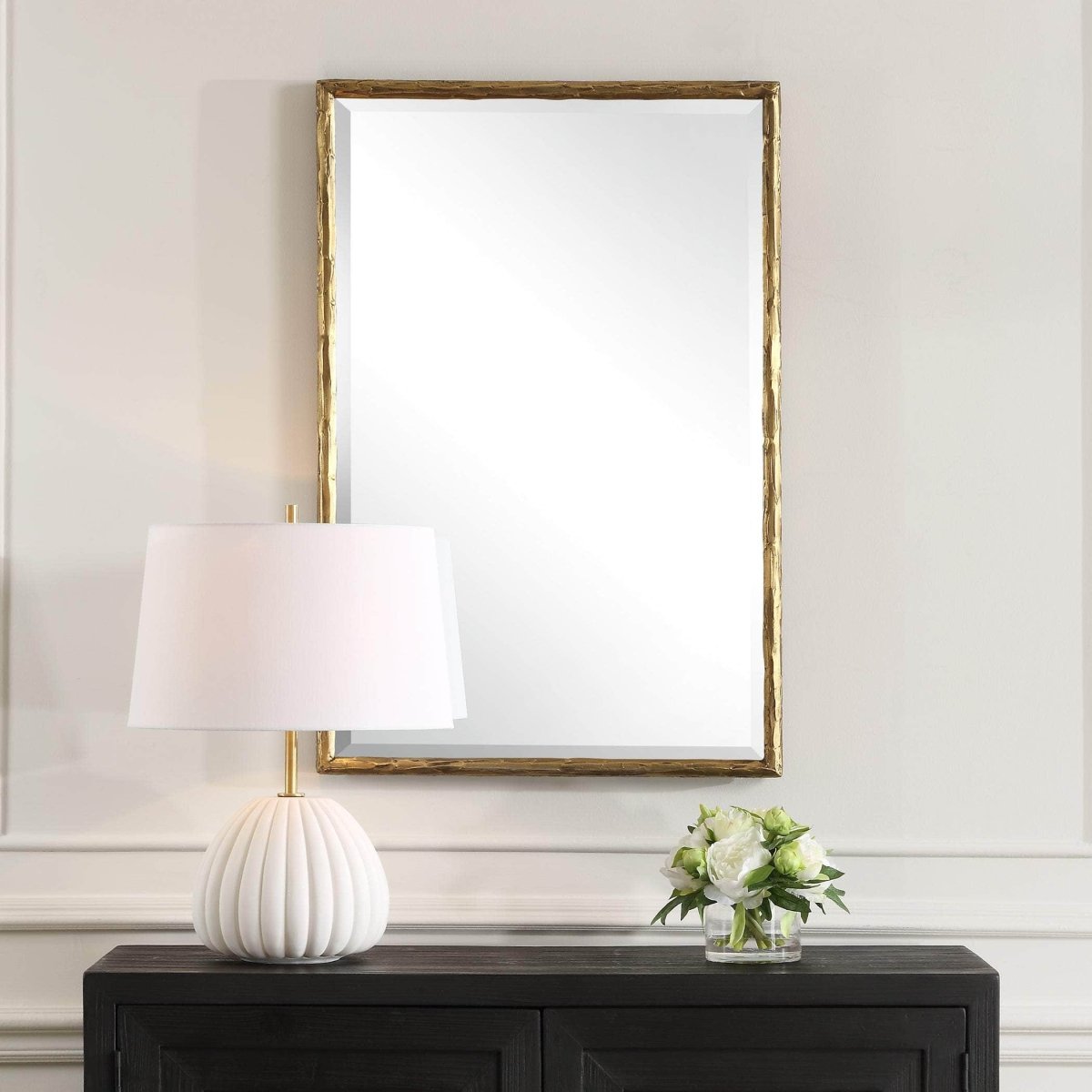 Sutton Gold Vanity Mirror - Uttermost - Other Mirrors by Modest Hut