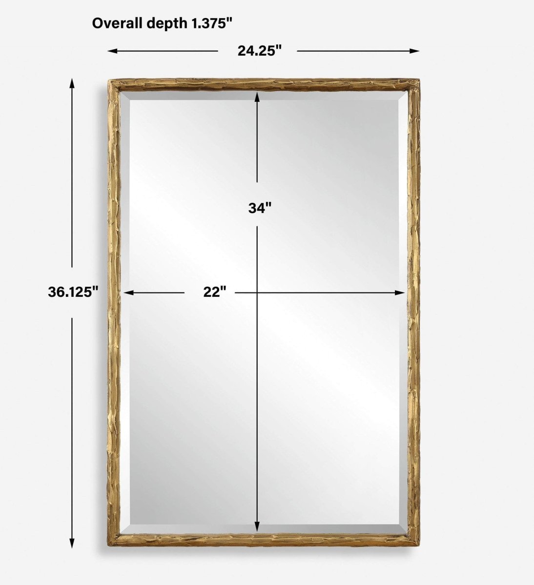 Sutton Gold Vanity Mirror - Uttermost - Other Mirrors by Modest Hut