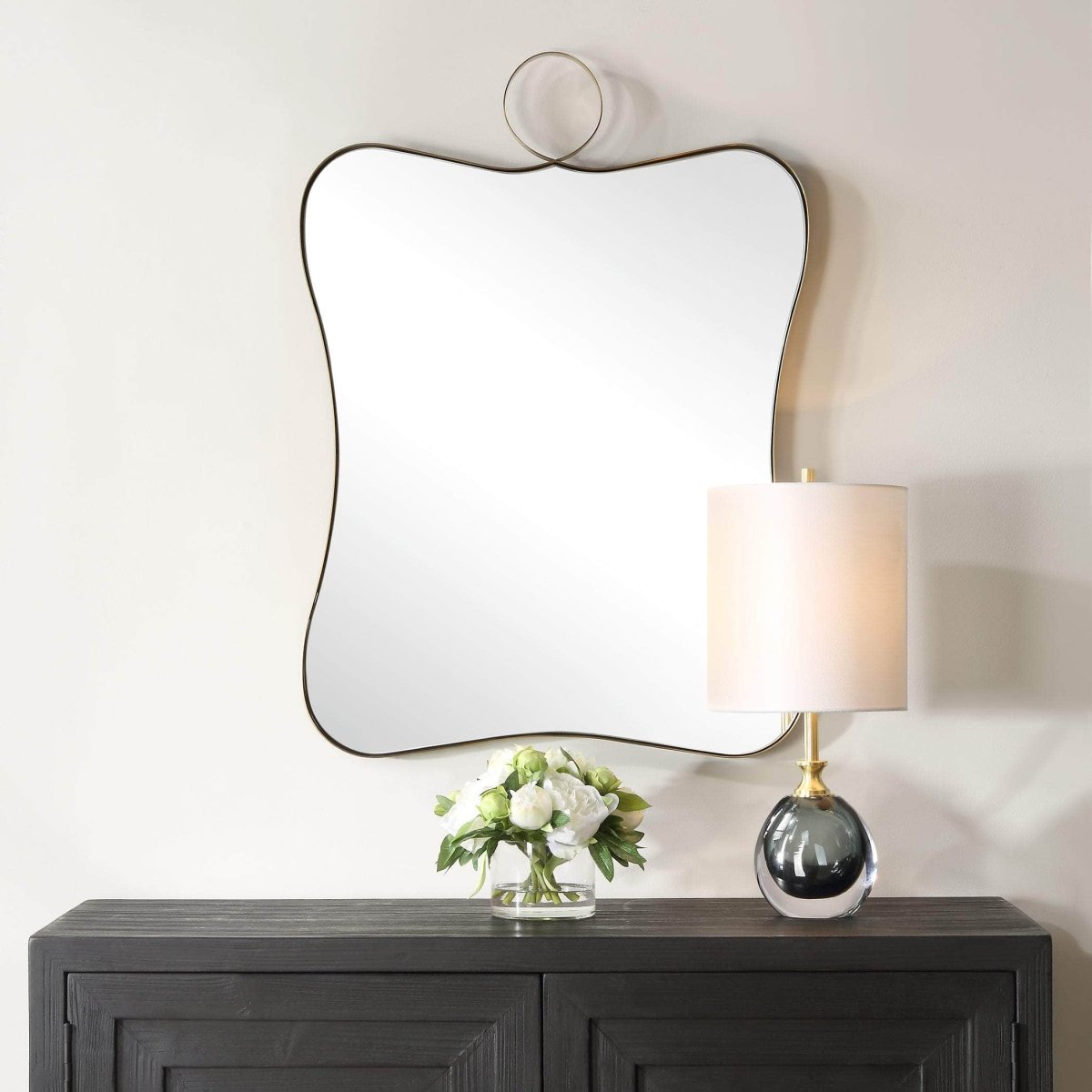 Talia Brass Vanity Mirror - Uttermost - Other Mirrors by Modest Hut