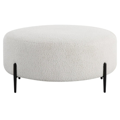 Arles Large Plush White Ottoman - Uttermost - Ottomans by Modest Hut