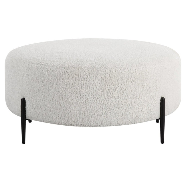 Arles Large Plush White Ottoman - Uttermost - Ottomans by Modest Hut