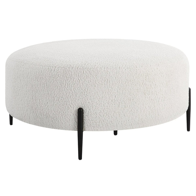 Arles Large Plush White Ottoman - Uttermost - Ottomans by Modest Hut