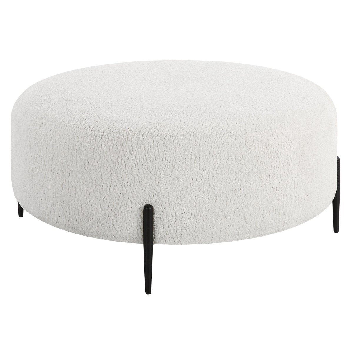 Arles Large Plush White Ottoman - Uttermost - Ottomans by Modest Hut
