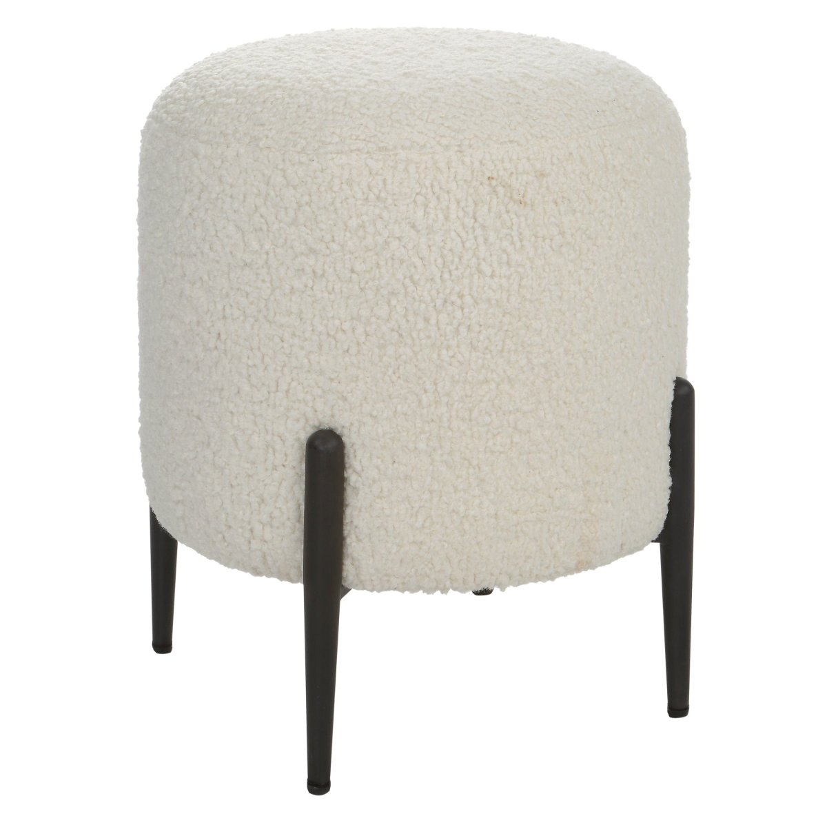 Arles White Shearling Ottoman - Uttermost - Ottomans by Modest Hut