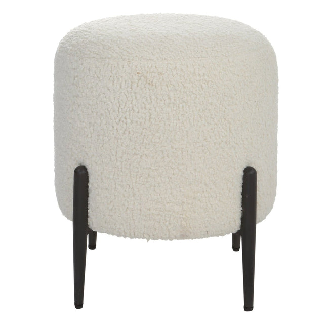 Arles White Shearling Ottoman - Uttermost - Ottomans by Modest Hut