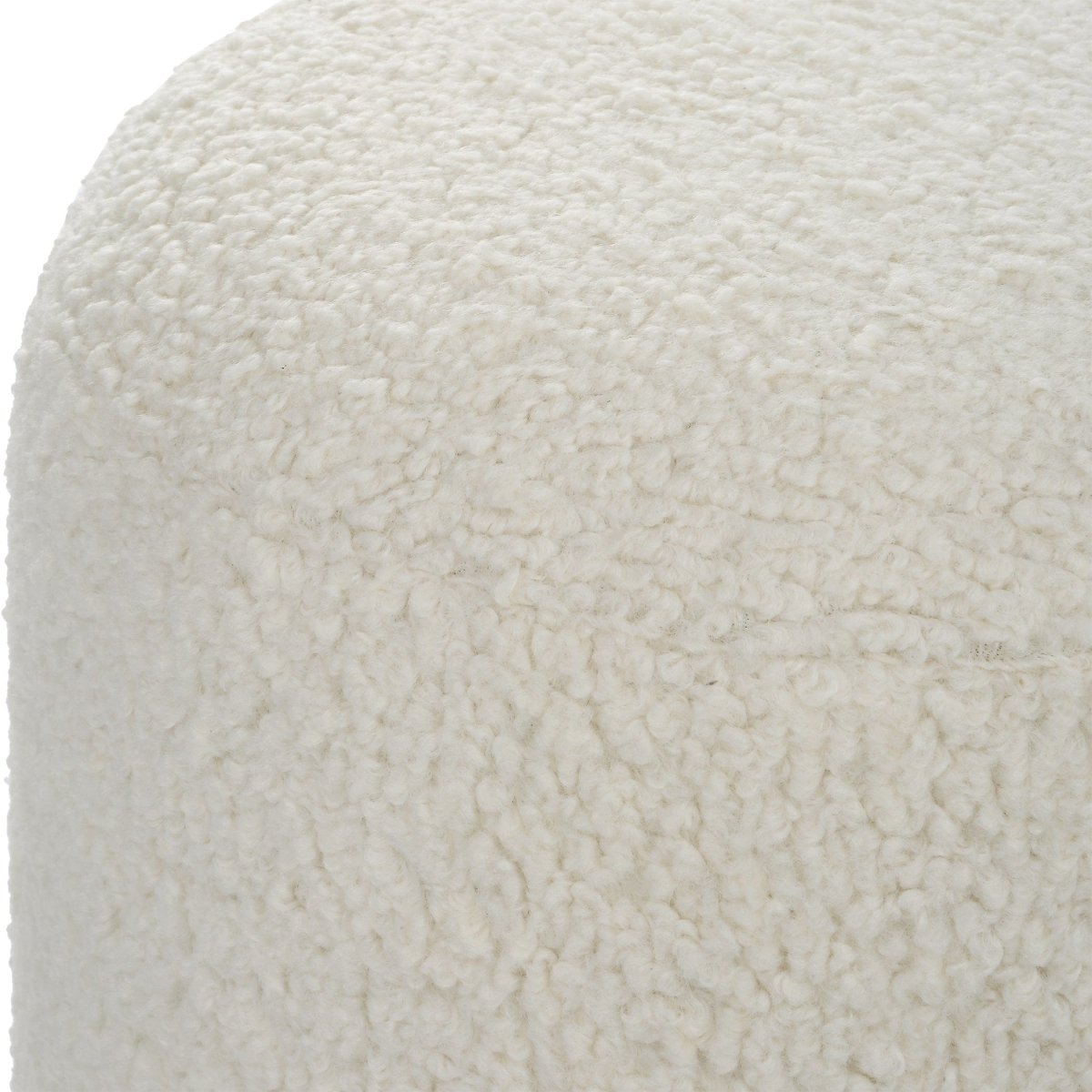 Arles White Shearling Ottoman - Uttermost - Ottomans by Modest Hut