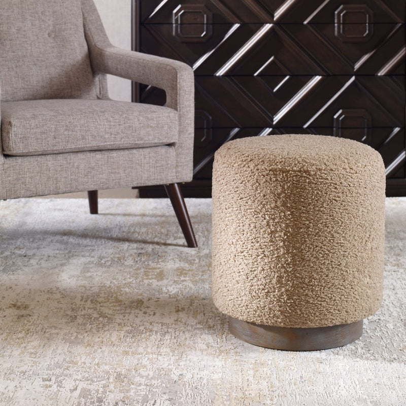 Avila Latte Round Ottoman - Uttermost - Ottomans by Modest Hut
