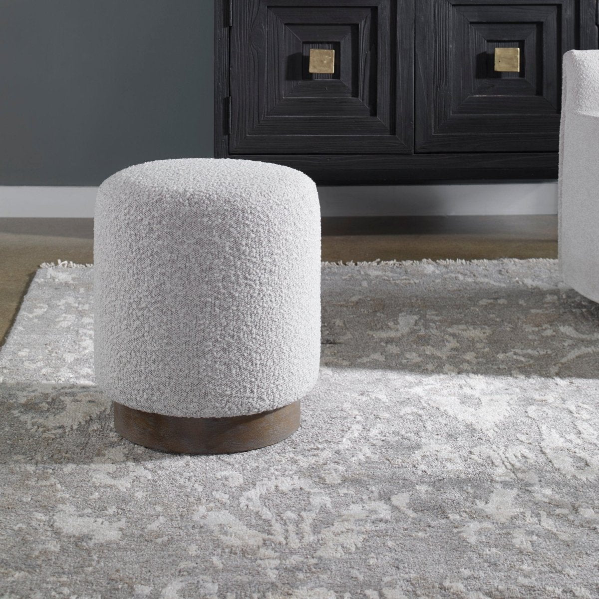 Avila Light Gray Ottoman - Uttermost - Ottomans by Modest Hut