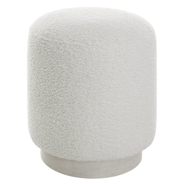 Avila White Round Ottoman - Uttermost - Ottomans by Modest Hut