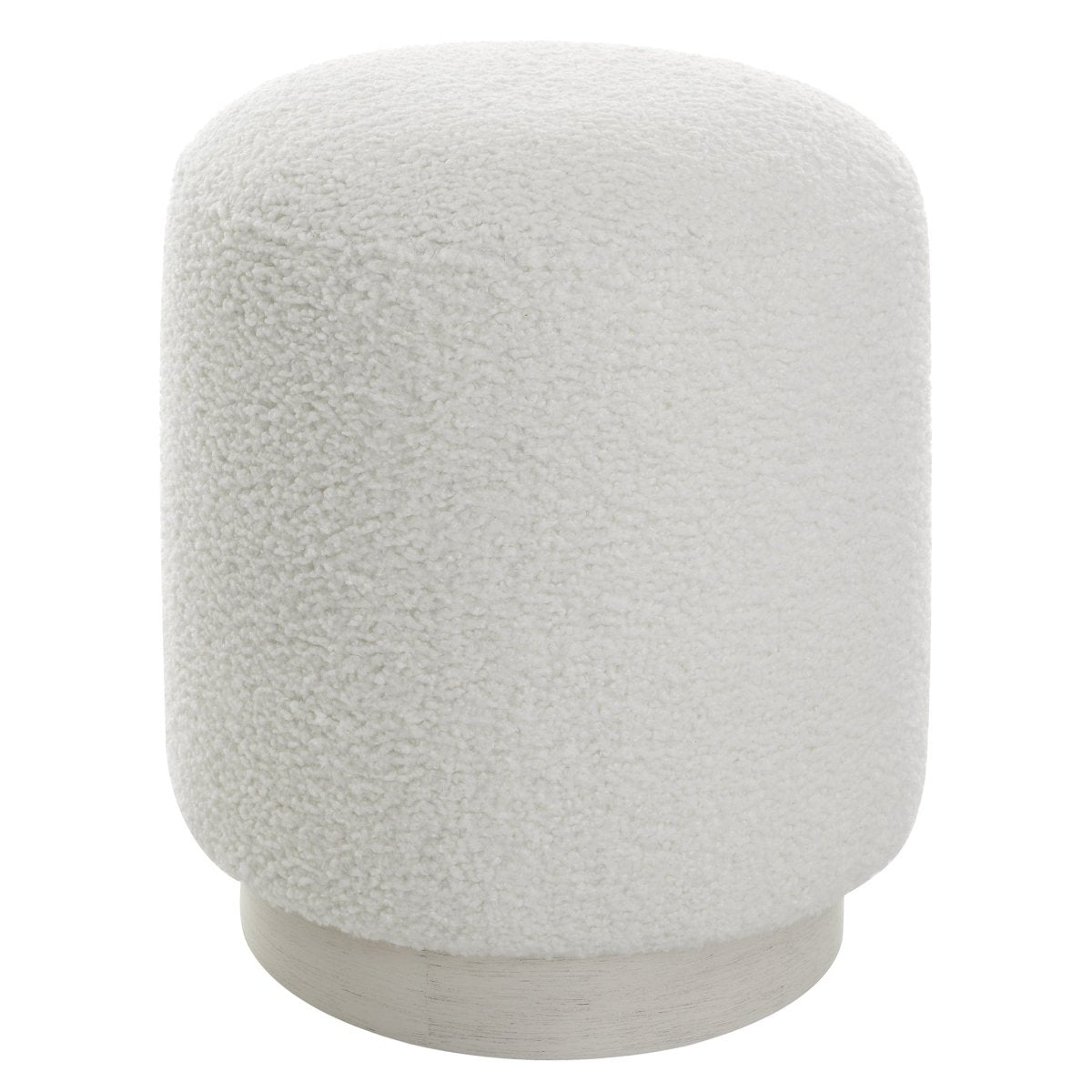 Avila White Round Ottoman - Uttermost - Ottomans by Modest Hut