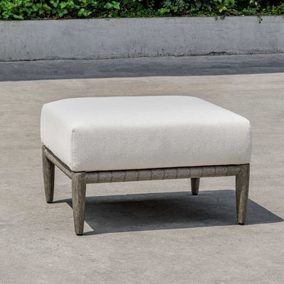Borneo White Cushion Outdoor Ottoman - Ottomans