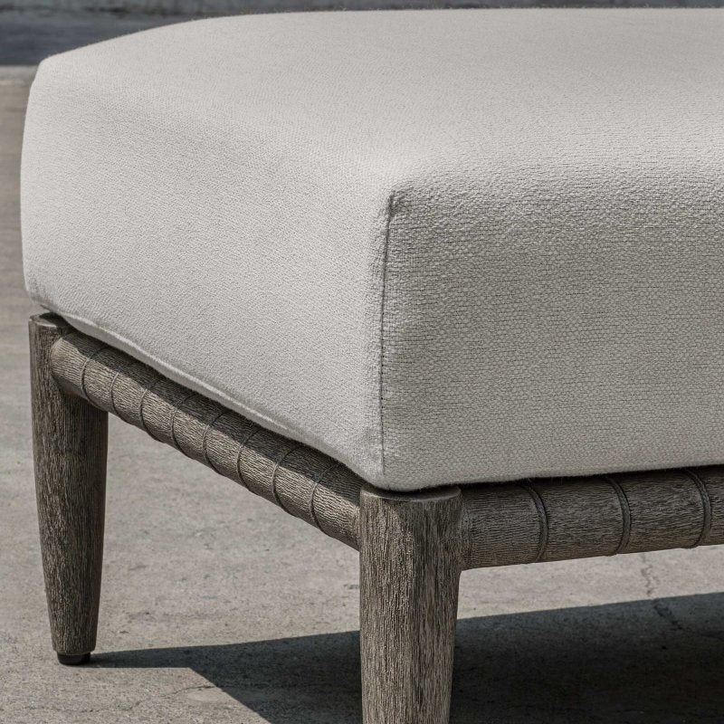 Borneo White Cushion Outdoor Ottoman - Ottomans