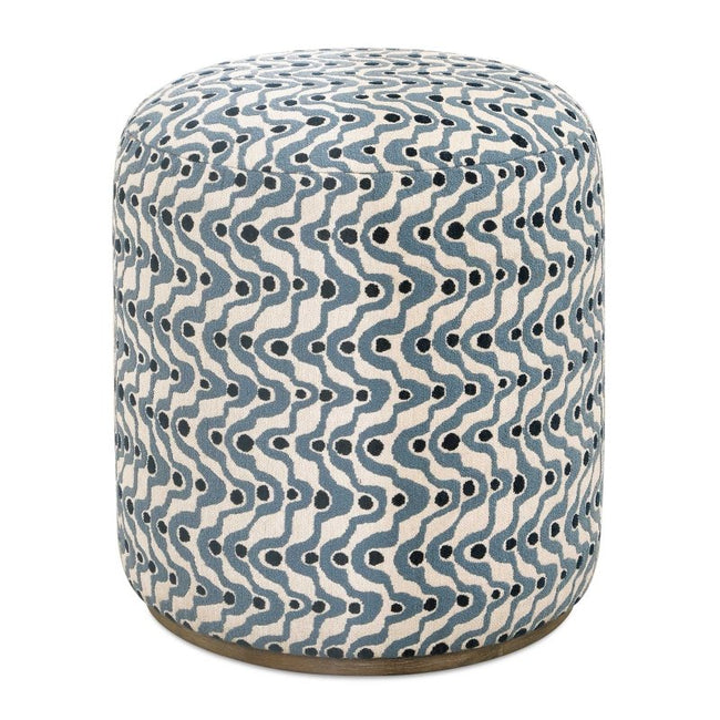 Cas Blue Fabric Ottoman - Ottomans
