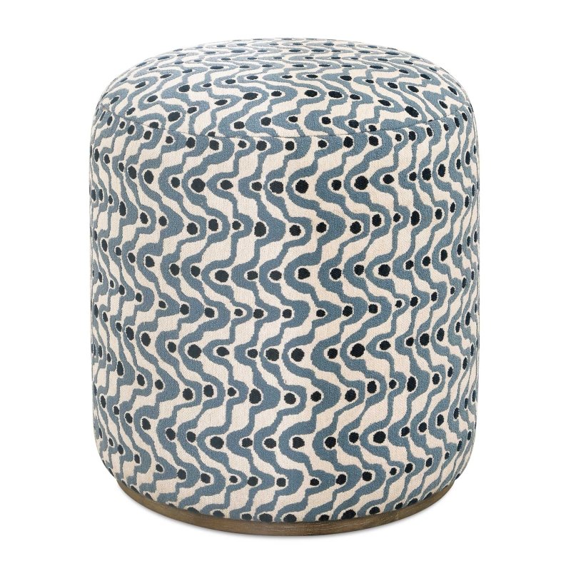 Cas Blue Fabric Ottoman - Ottomans