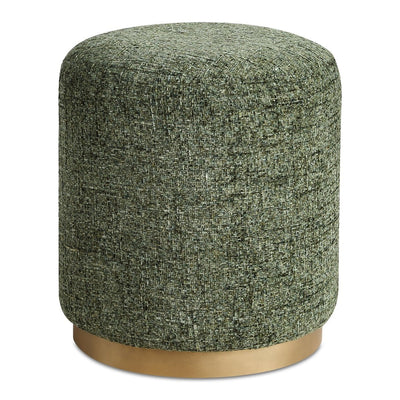 Green Chenille Ottoman with Brass Accents - Uttermost - Ottomans by Modest Hut