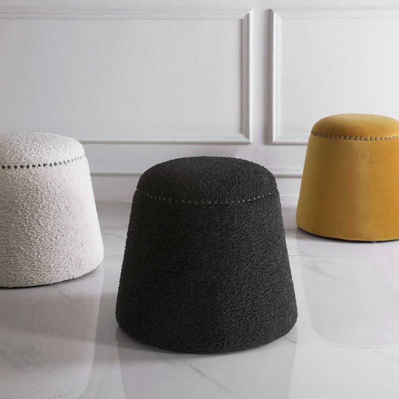 Gumdrop Black Ottoman - Uttermost - Ottomans by Modest Hut