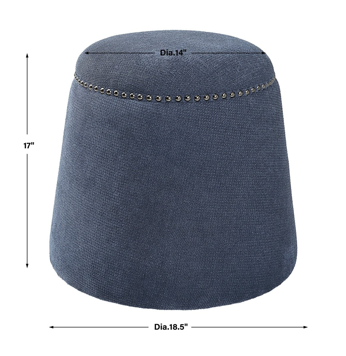 Gumdrop Denim Ottoman - Uttermost - Ottomans by Modest Hut