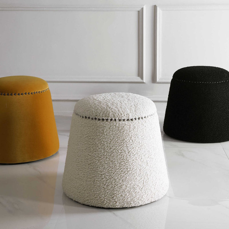 Gumdrop White Ottoman - Uttermost - Ottomans by Modest Hut
