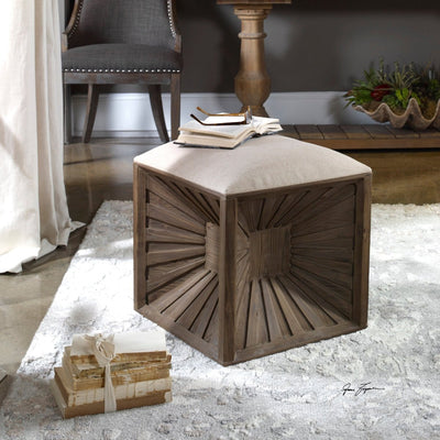 Jia Wooden Ottoman - Uttermost - Ottomans by Modest Hut