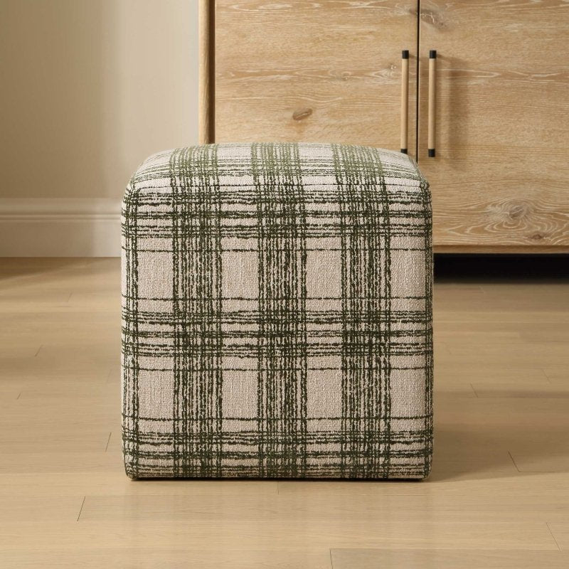 Joie Ireland Plaid Ottoman - Ottomans