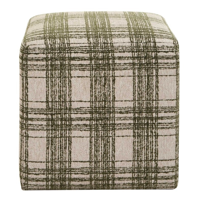 Joie Ireland Plaid Ottoman - Ottomans
