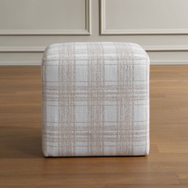Alternate view of the Joie Porcelain Plaid Ottoman by Uttermost