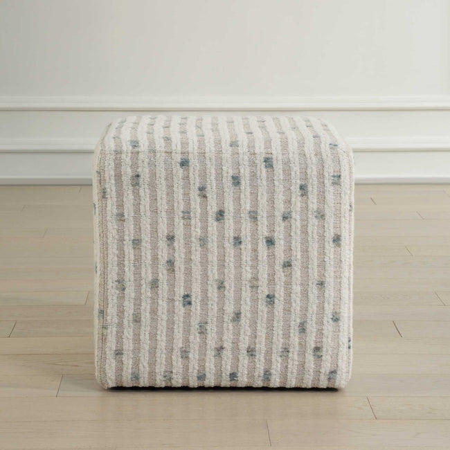 Joie White Chenille Ottoman - Uttermost - Ottomans by Modest Hut