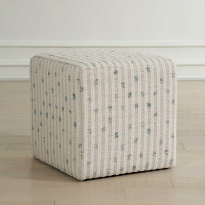 Joie White Chenille Ottoman - Uttermost - Ottomans by Modest Hut