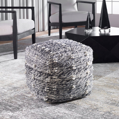 Narol Gray Pouf - Uttermost - Ottomans by Modest Hut