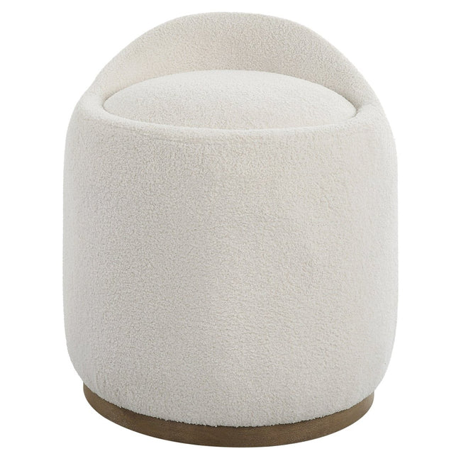 Swirl Swivel Sheepskin Ottoman - Uttermost - Ottomans by Modest Hut